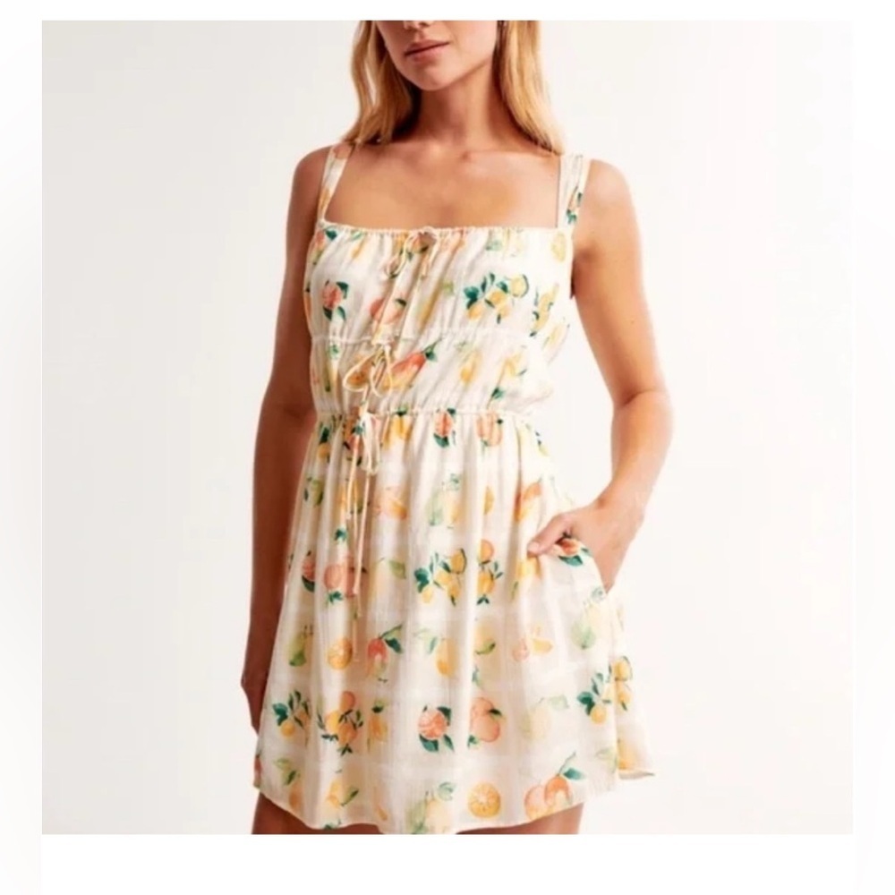 Abercrombie & Fitch Fruit Print Summer Mini Dress
 Size S TALL NWT CASUAL $98